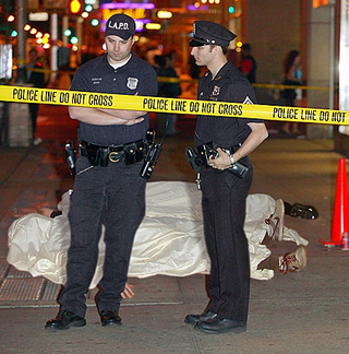 Police at crime scene.